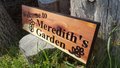 Personalized Cedar Garden Sign: Custom Routed Wood, Floral Design