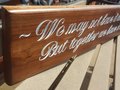 Engraved Walnut Wood Sign: Custom Inspirational Verse, 36" Long