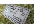 Pet Memorial Carved Engraved V-Groove Weatherproof Solid Surface Corian Granite Substitute Grave Stone Marker