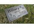 Pet Memorial Carved Engraved V-Groove Weatherproof Solid Surface Corian Granite Substitute Grave Stone Marker