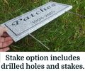 Memorial Plaque Stand: Steel Ground Stakes or Corian Base Add-On