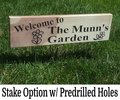 Personalized Cedar Garden Sign: Custom Routed Wood, Floral Design