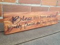 Rustic Carved Cedar Family Sign: Custom Christian Decor (7 x 24")