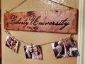 Custom Carved Redwood College Photo Holder: Personalized Dorm Decor