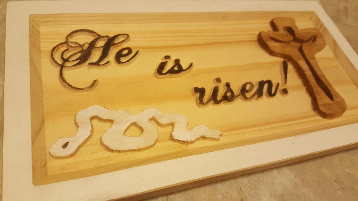 He is Risen Wood Sign: Carved Easter Plaque, Christian Decor