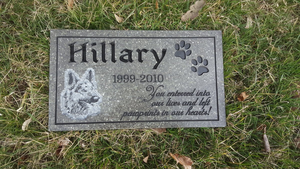 Pet Memorial Carved Engraved V-Groove Weatherproof Solid Surface Corian Granite Substitute Grave Stone Marker