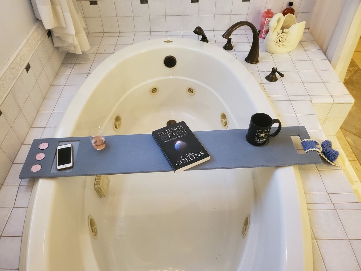 X-Large 51-60" x 8" Bath Tub Tray Custom Made to Order Corian Caddy Tablet Cell Phone IPad Candles Relax Mom Garden Jacuzzi Hot Spa 112-33