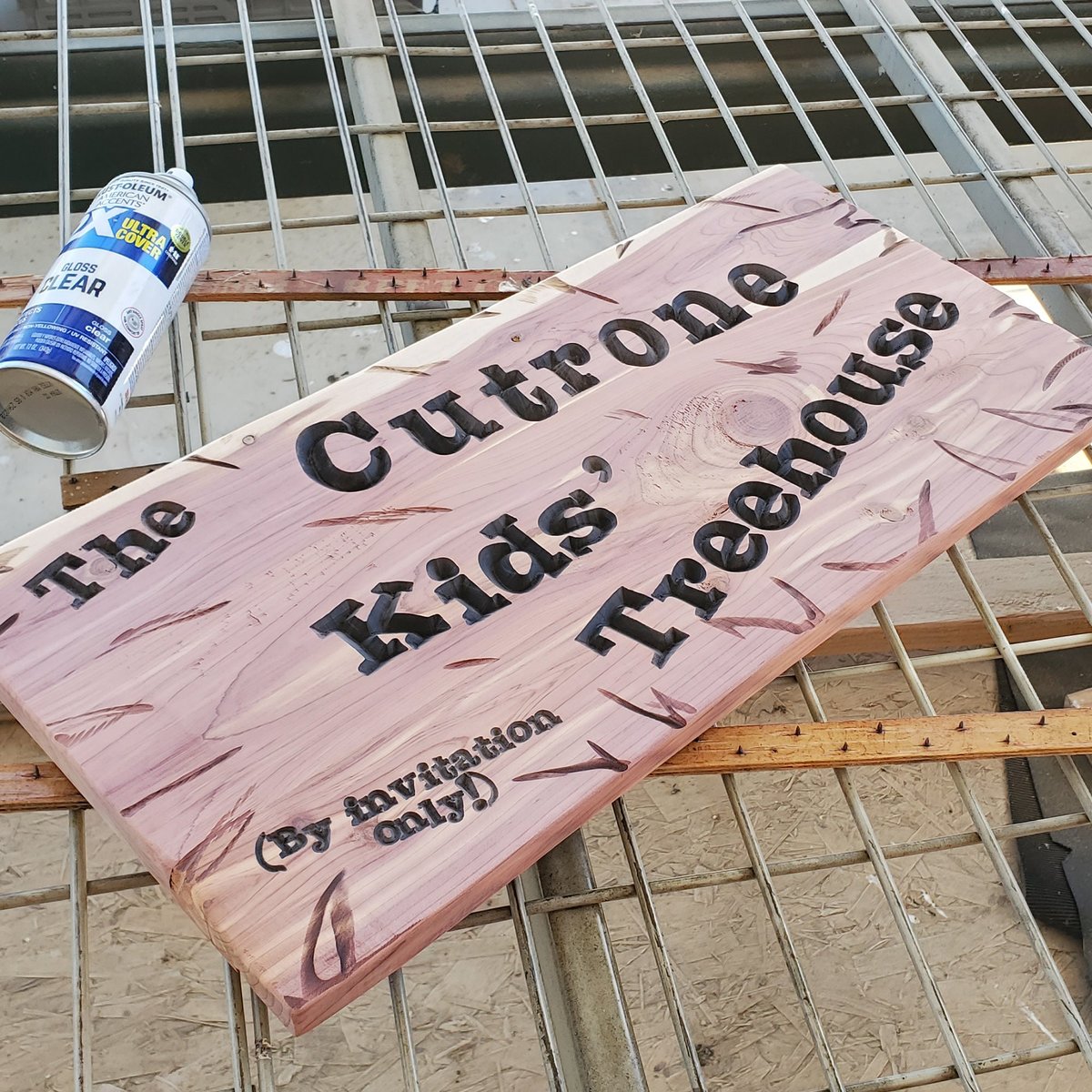 Custom Hand Routed Cedar Playhouse Sign: Personalized Kids Room Decor