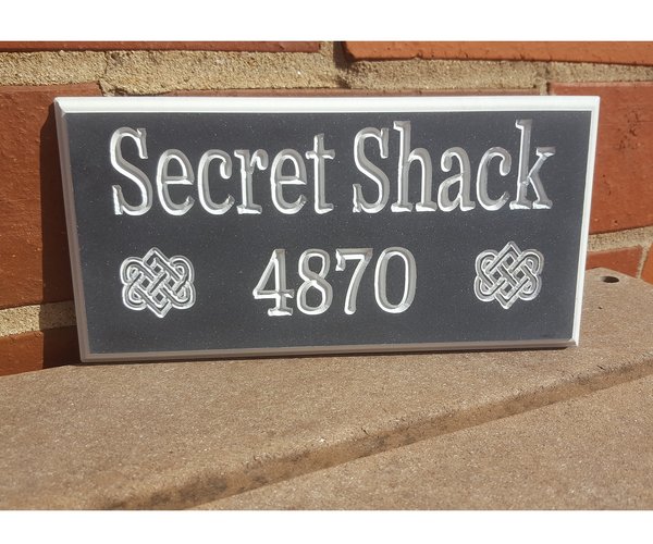 Custom Corian House Number Sign: Routed Acrylic Street Address